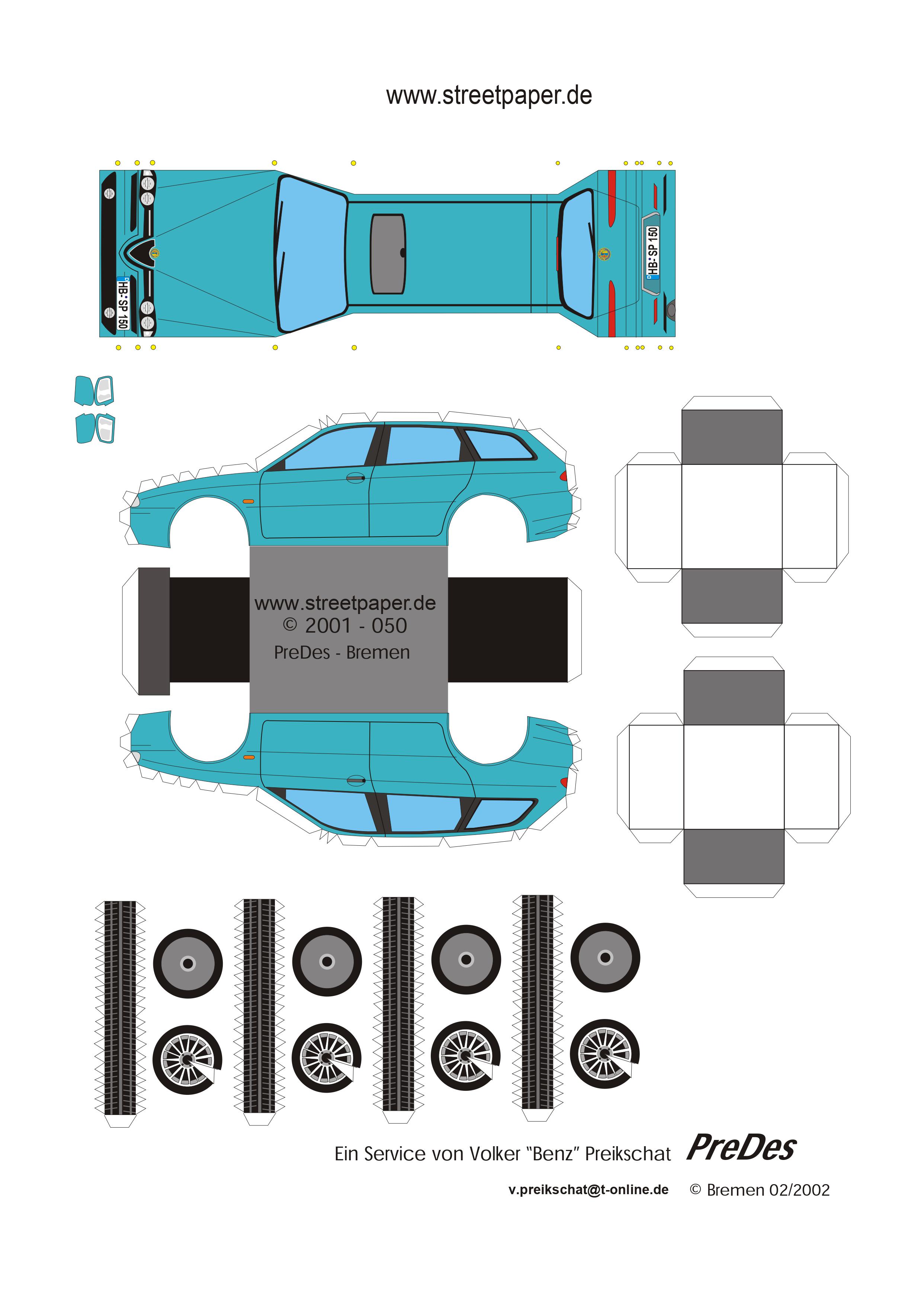 Maqueta papercraft del Alfa Romeo 159 Sportwagon