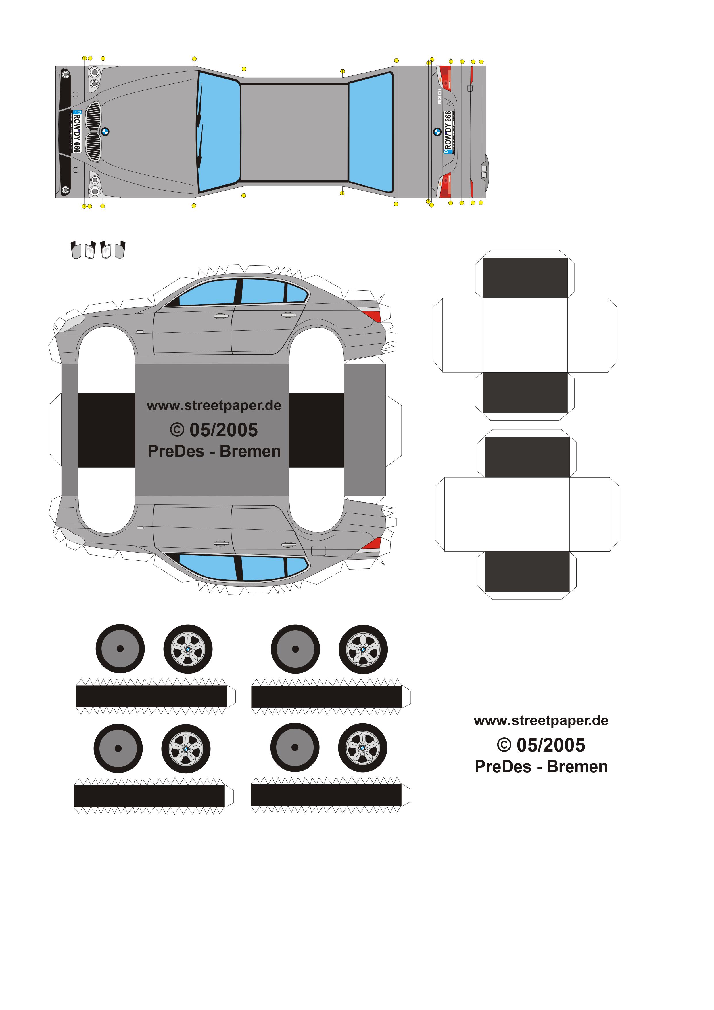 Maqueta papercraft del BMW 520