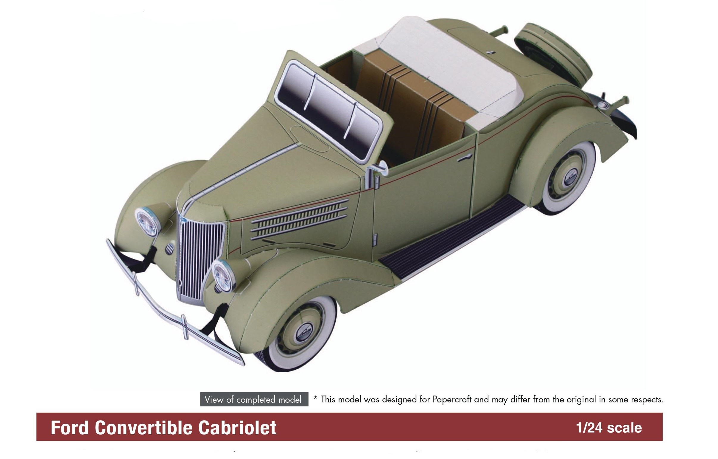 Maqueta papercraft del Ford Convertible Cabriolet (1936)