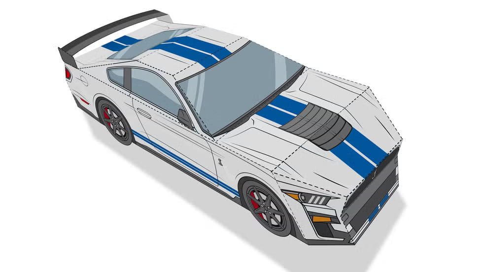 Maqueta papercraft del Ford Mustang Shelby GT500