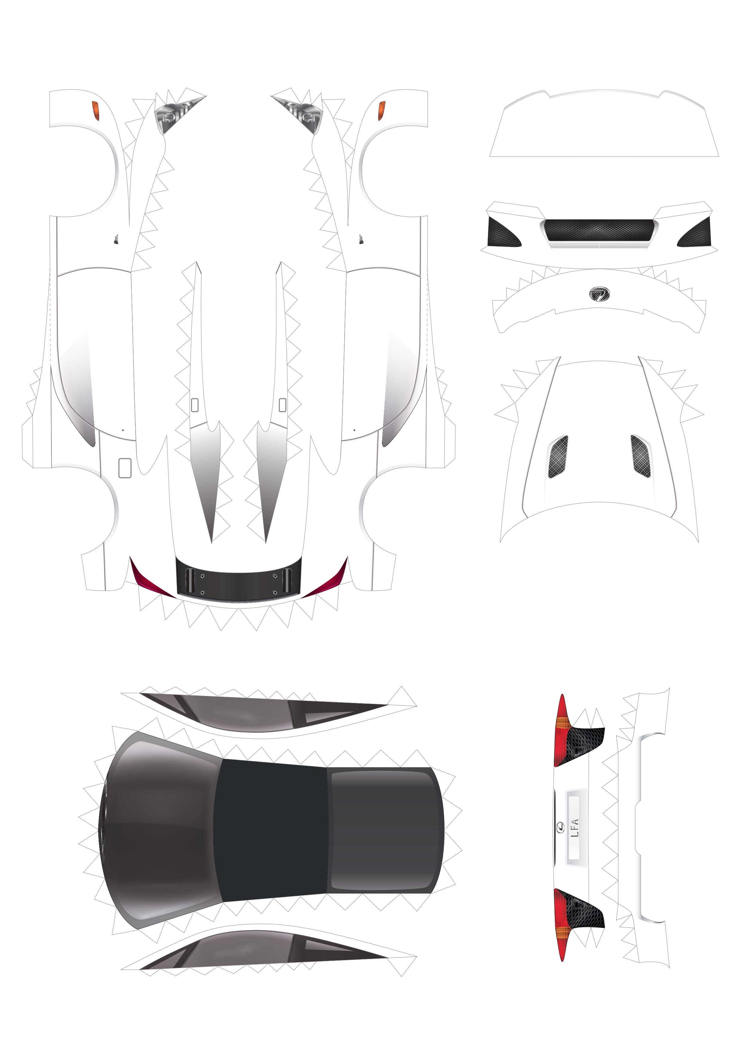 Maqueta papercraft del Lexus LFA