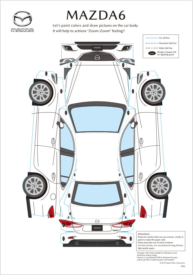 Maqueta papercraft del Mazda 6