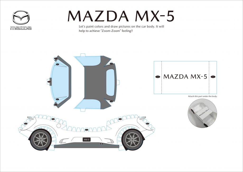 Maqueta papercraft del Mazda MX-5