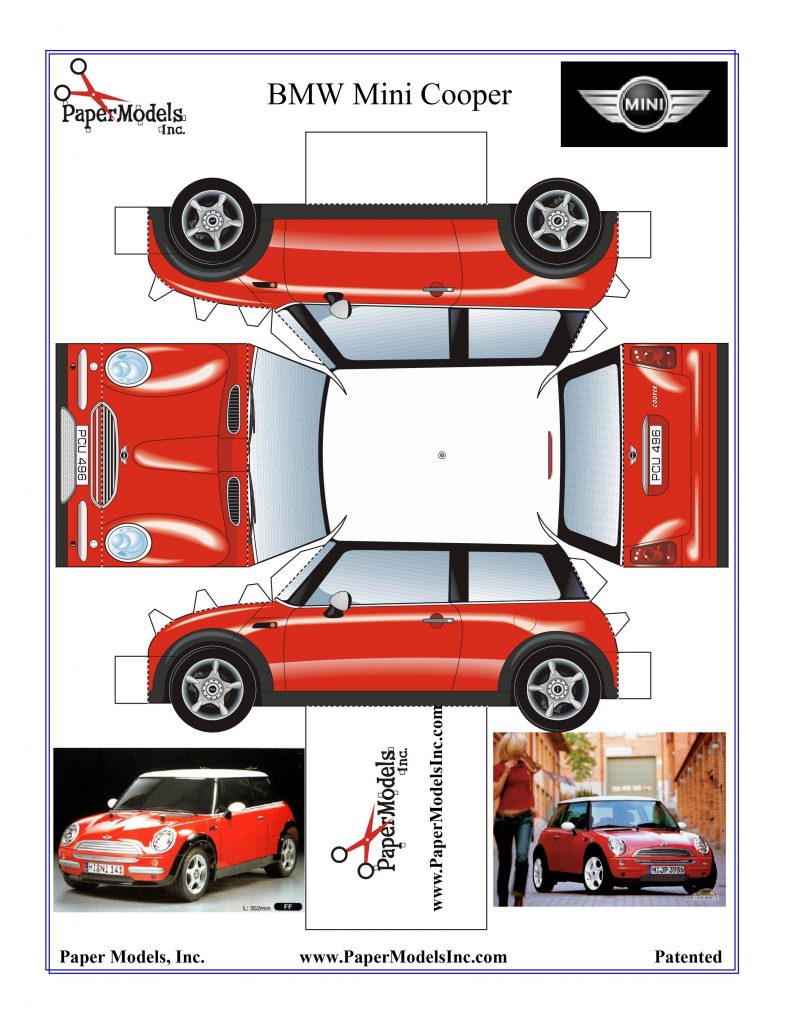 Maqueta papercraft del Mini Cooper (2001)