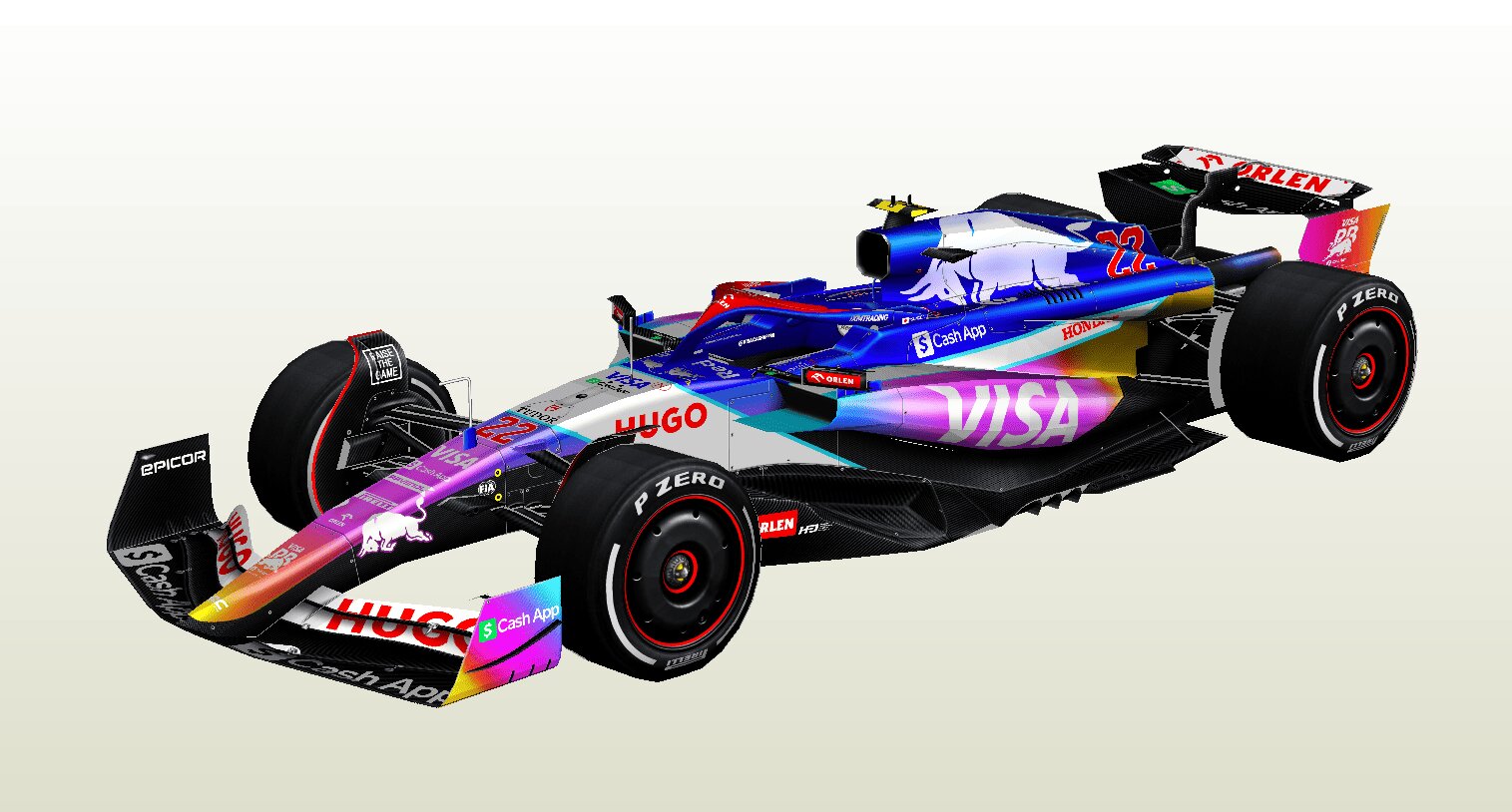 Maqueta papercraft del Racing Bulls VCARB 01