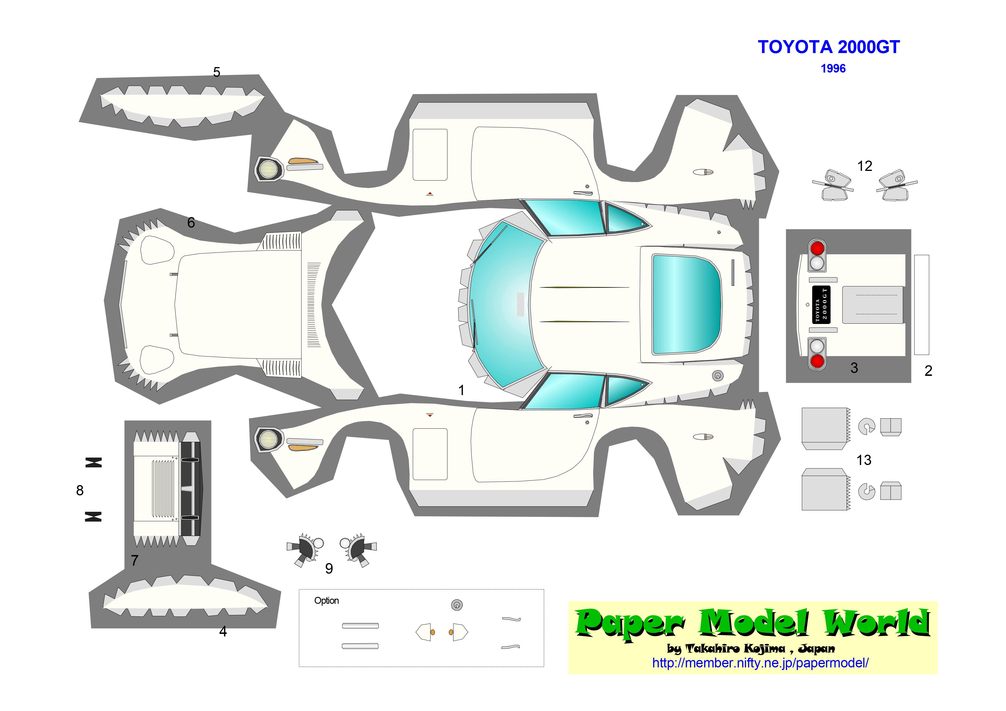 Maqueta papercraft del Toyota 2000GT
