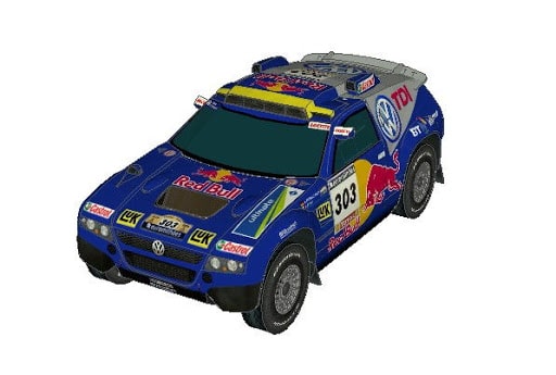 Maqueta papercraft del VW Touareg Dakar